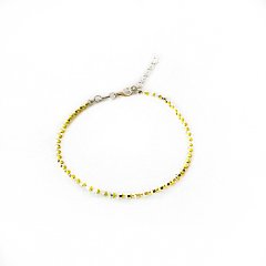 Sarı Kesme Taşlı Gümüş Bileklik