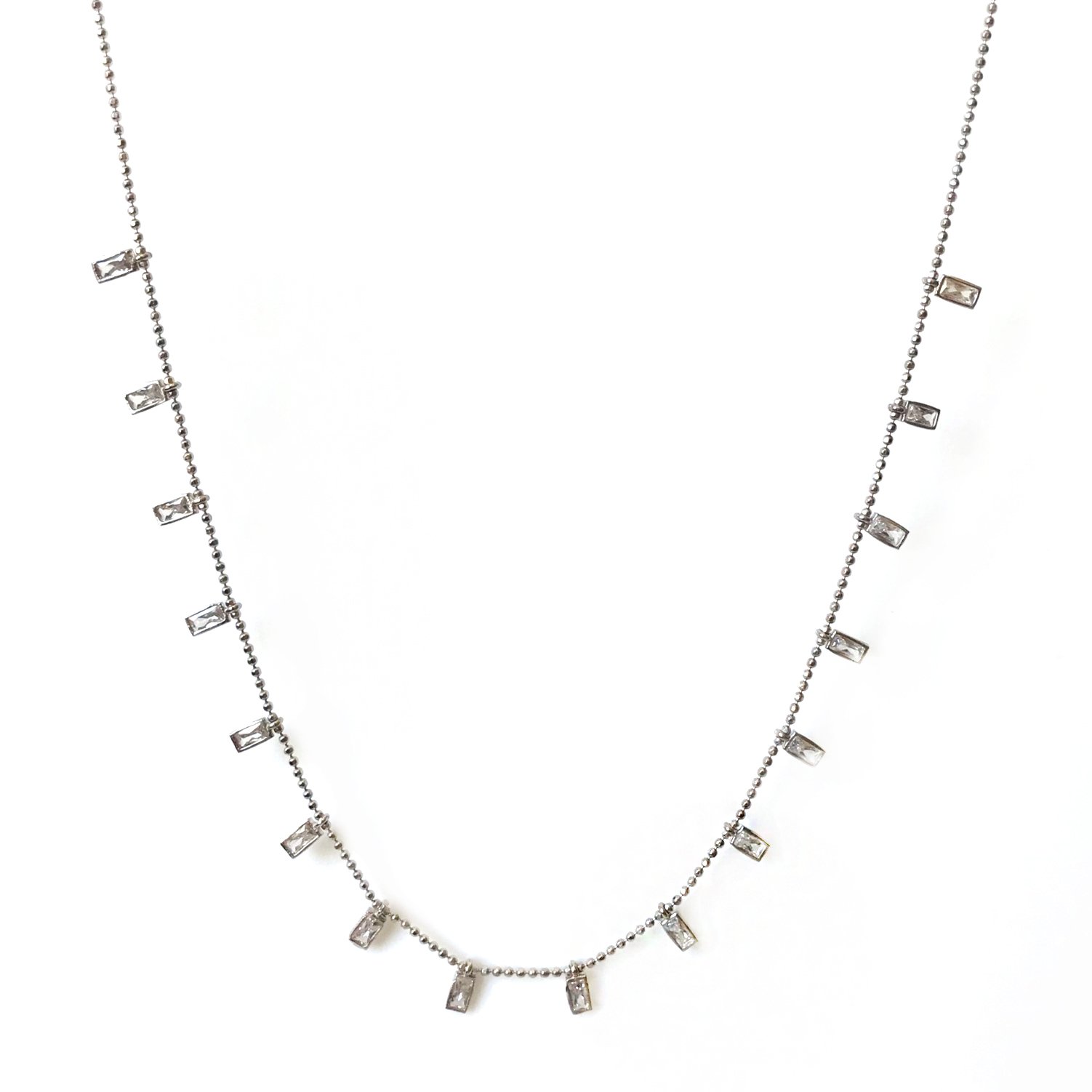 Kare Pullu Gümüş Kolye