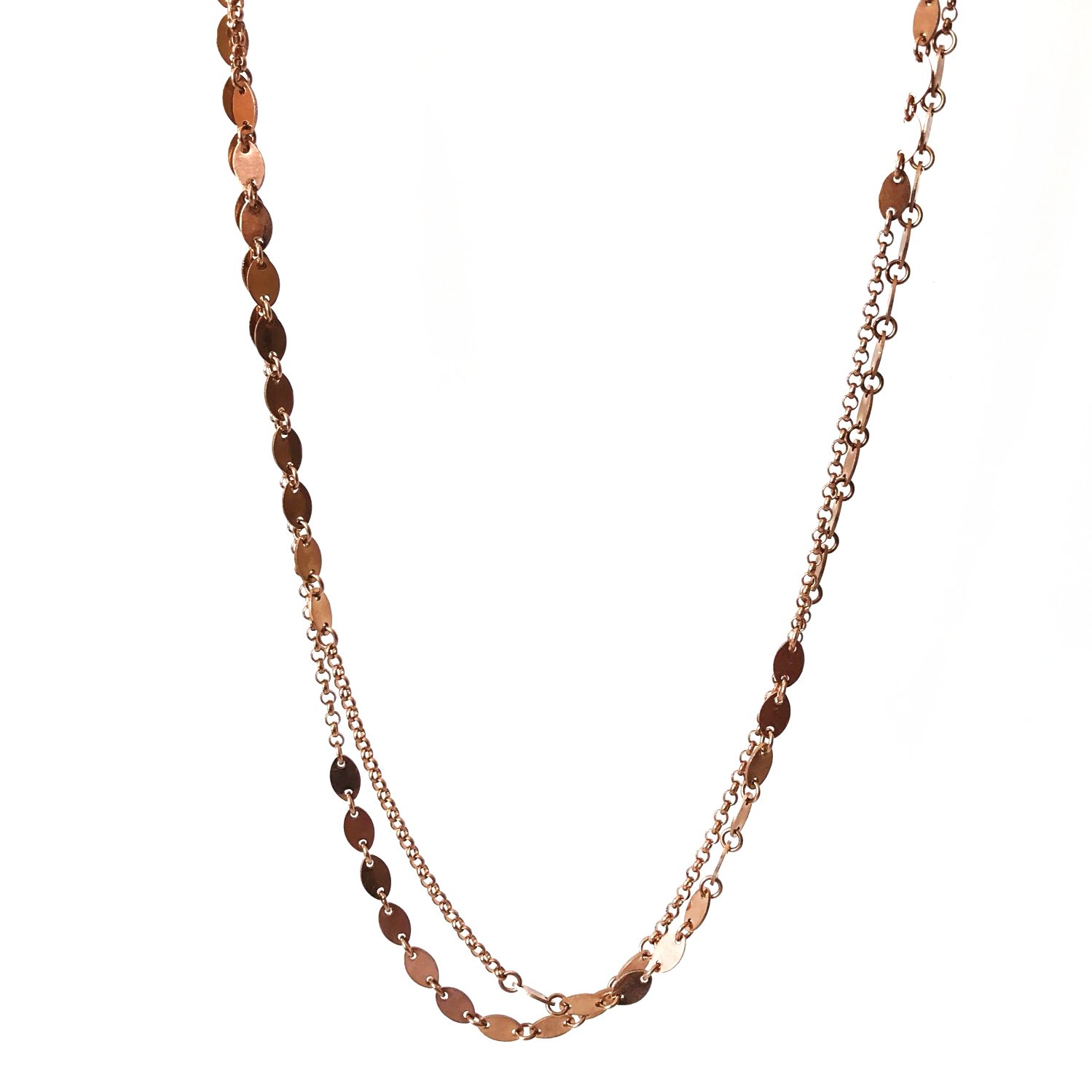 Pullu Uzun Gümüş Kolye