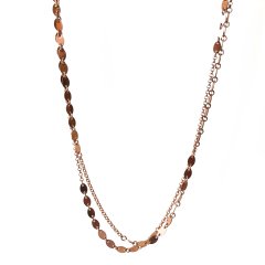 Pullu Uzun Gümüş Kolye