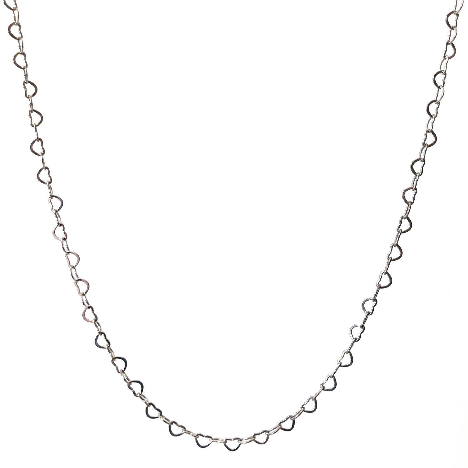 Kalp Detaylı Gümüş Zincir Kolye