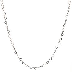 Kalp Detaylı Gümüş Zincir Kolye