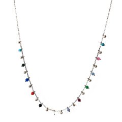 Renkli Taşlı Gümüş Kolye