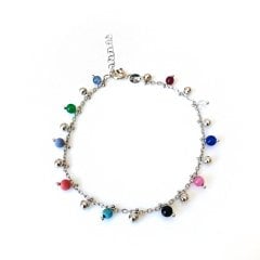 Renkli Taşlı Gümüş Bileklik
