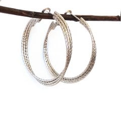 Halka Zincir Gümüş Küpe