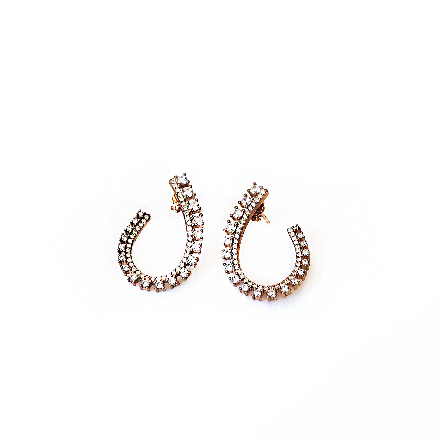 Taşlı Gümüş Küpe