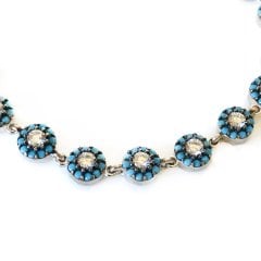 Turkuaz Montür Taşlı Asansörlü  Gümüş Bileklik