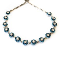 Turkuaz Montür Taşlı Asansörlü  Gümüş Bileklik