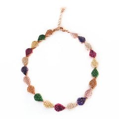 Renkli Taşlı Damla Model Gümüş Bileklik