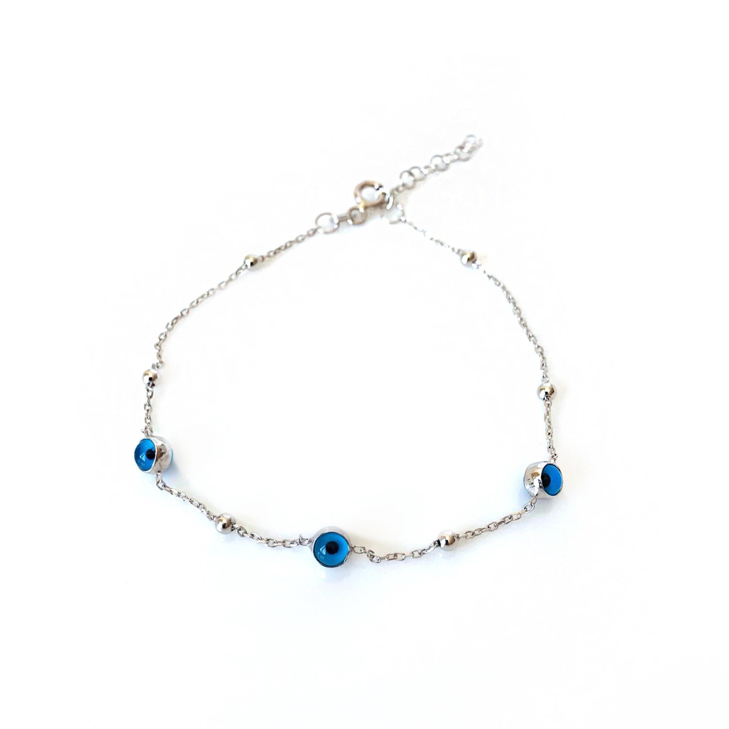 Nazar Boncuklu Gümüş Bileklik