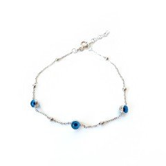 Nazar Boncuklu Gümüş Bileklik