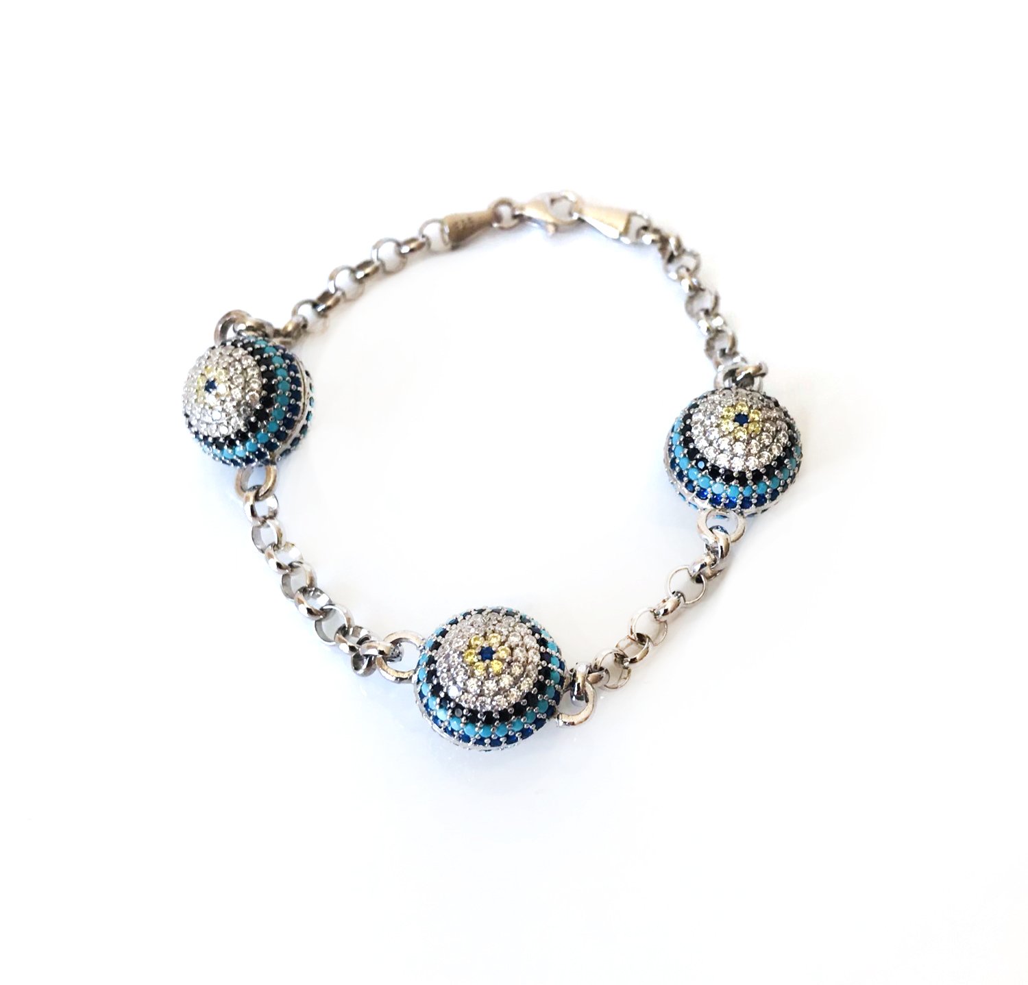 Nazar Boncuklu gümüş Bileklik