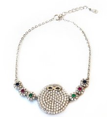 Sonsuzluk Detaylı Taşlı Gümüş Bileklik