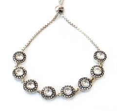 Montür  Taşlı Asansörlü Gümüş Bileklik