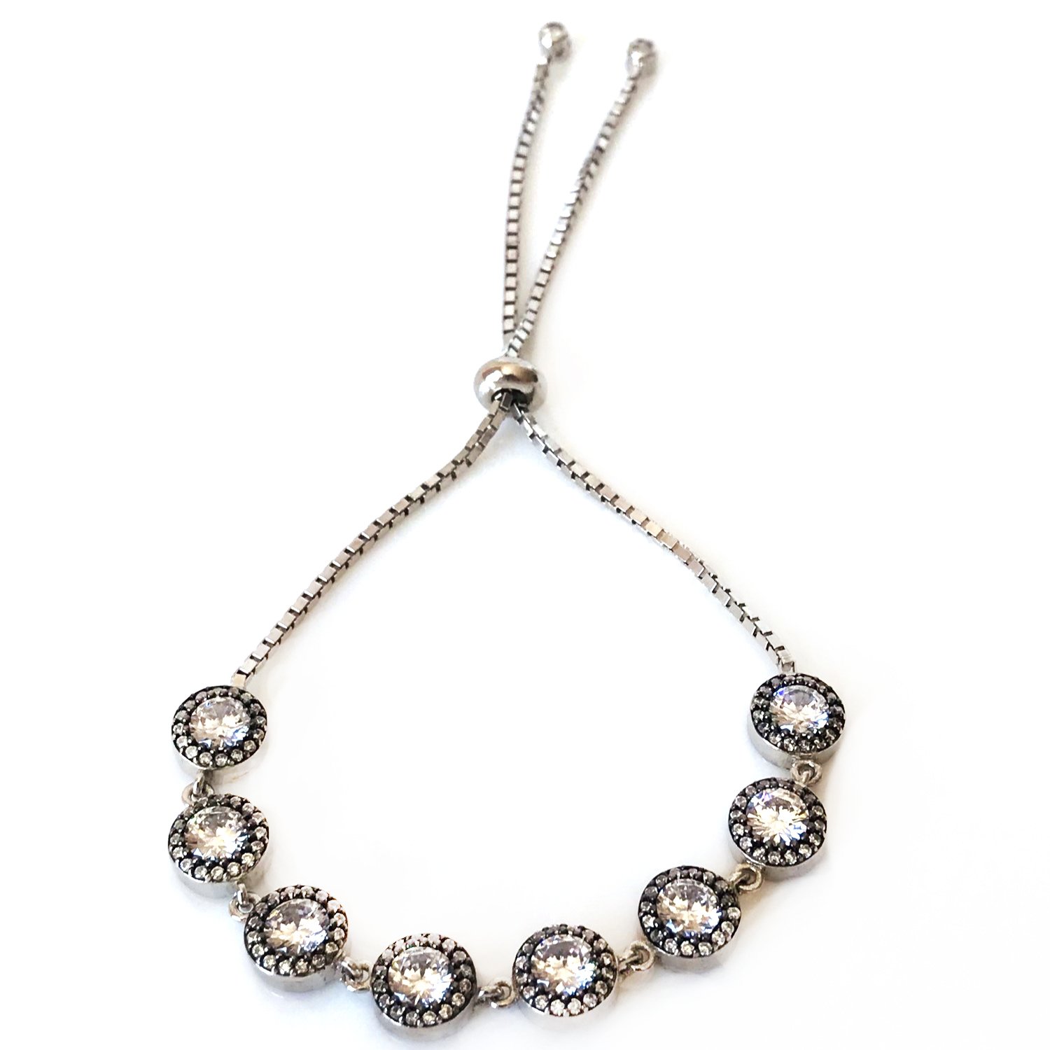 Montür  Taşlı Asansörlü Gümüş Bileklik