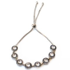 Montür  Taşlı Asansörlü Gümüş Bileklik