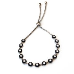 Montür Taşlı Asansörlü Gümüş Bileklik