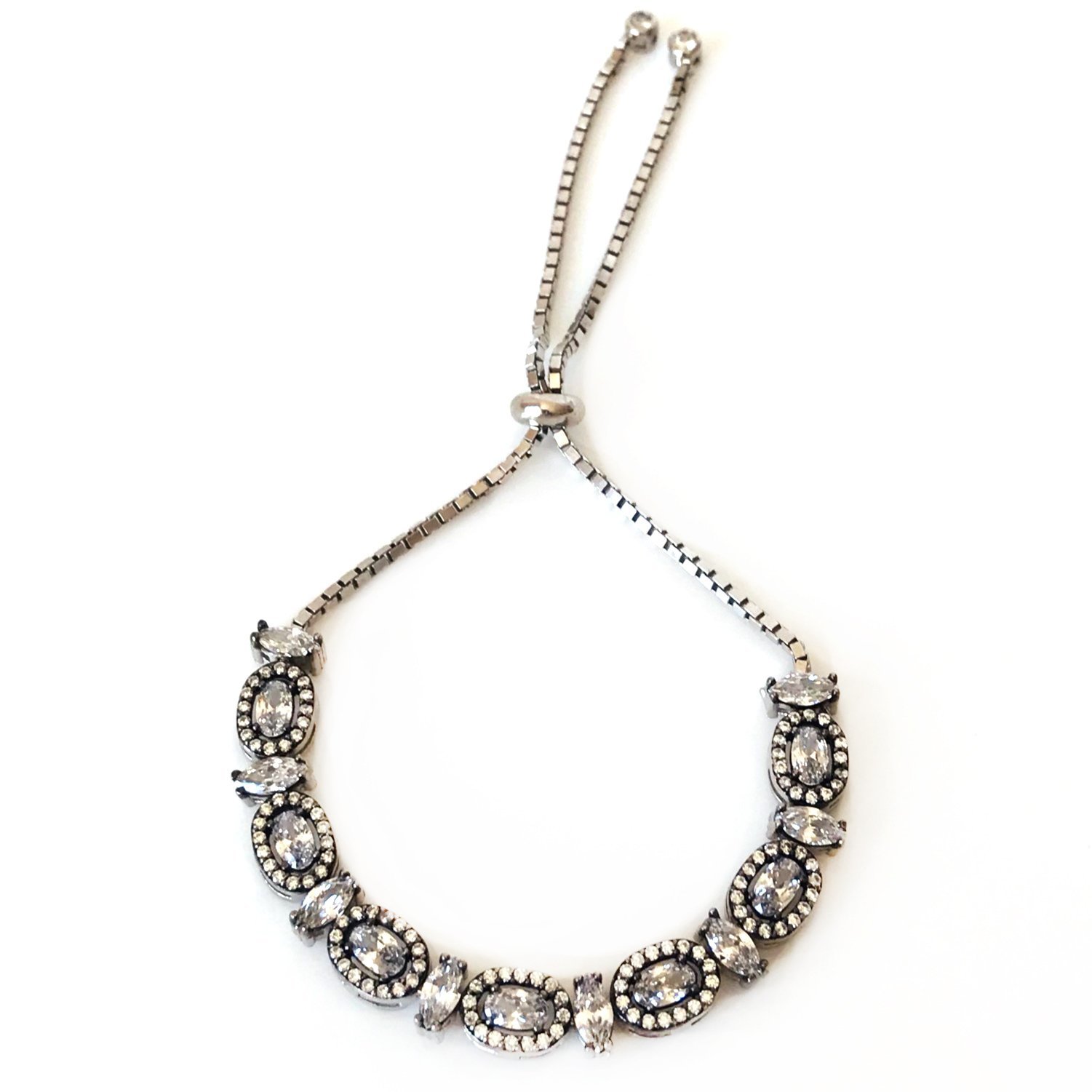 Montür Taşlı Asansörlü Gümüş Bileklik