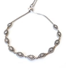 Montür Taşlı Asansörlü Gümüş Bileklik