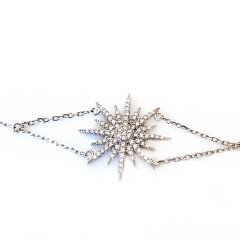 Taşlı Gümüş Güneş Bileklik