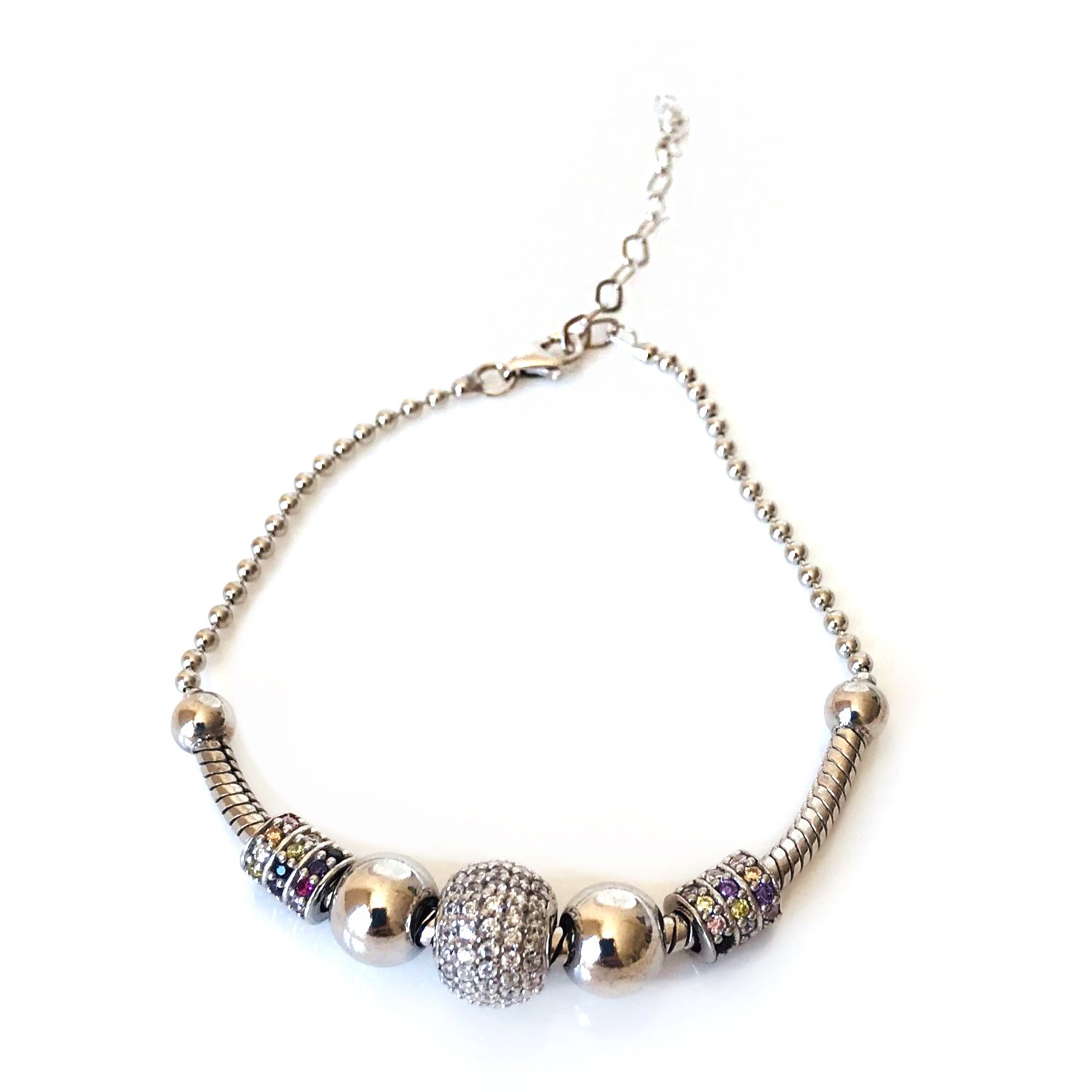 Taşlı Gümüş Bileklik ,