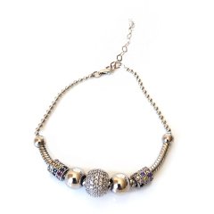 Taşlı Gümüş Bileklik ,