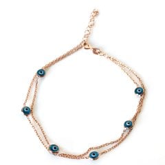 Nazar Boncuklu Gümüş Bileklik