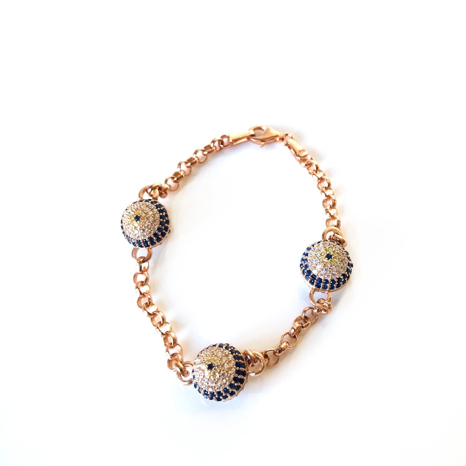 Nazar Boncuklu Gümüş Bileklik