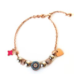 Nazar boncuklu Gümüş Asansörlü Bileklik