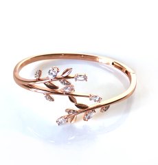 Taşlı Dal Detaylı Gümüş Bileklik