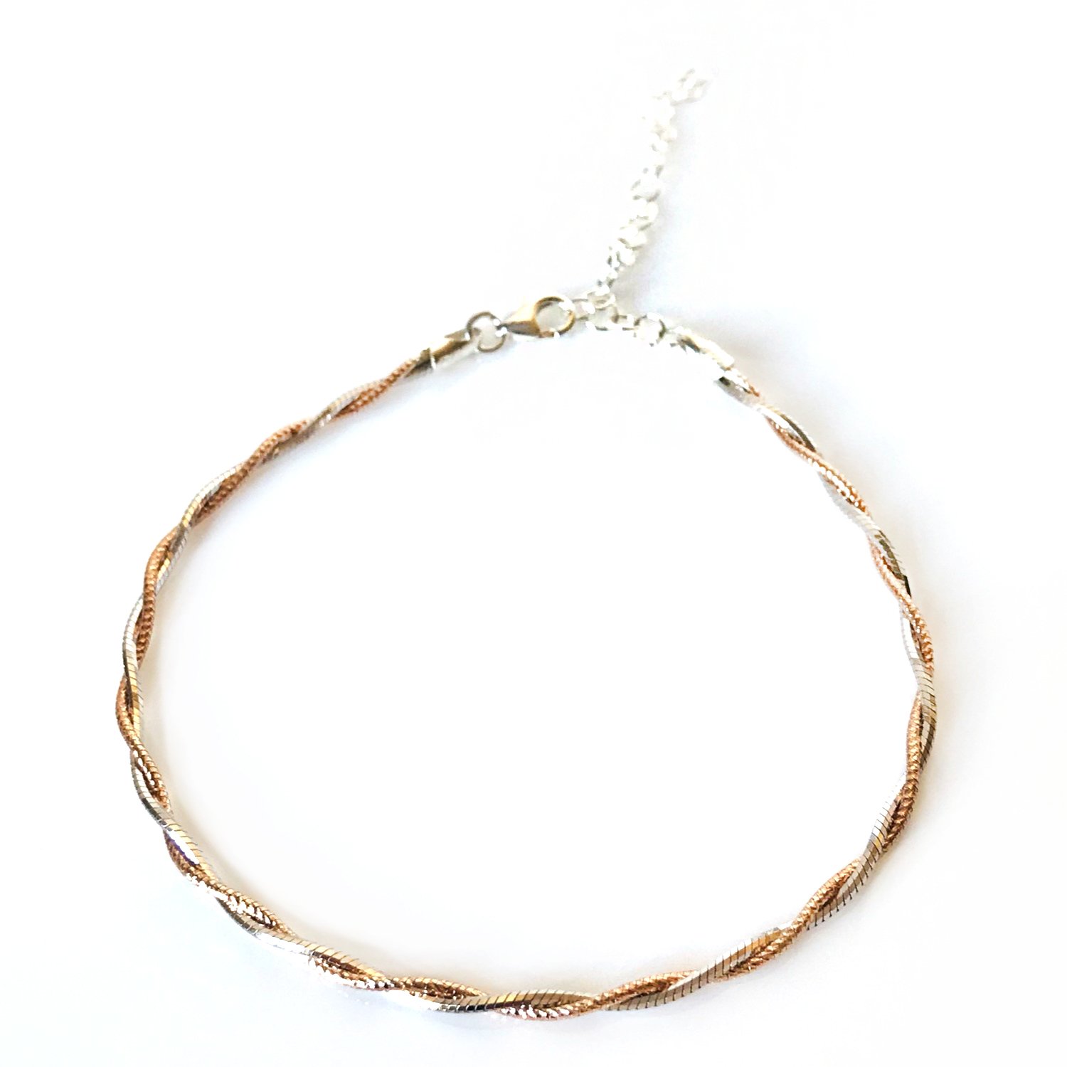 Örgü Model Gümüş Zincir Bileklik