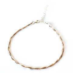 Örgü Model Gümüş Zincir Bileklik