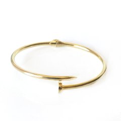 Gold Renk Gümüş Çivi Bileklik