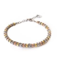 Toplu Zincir Sarmal Detaylı Gümüş Bileklik