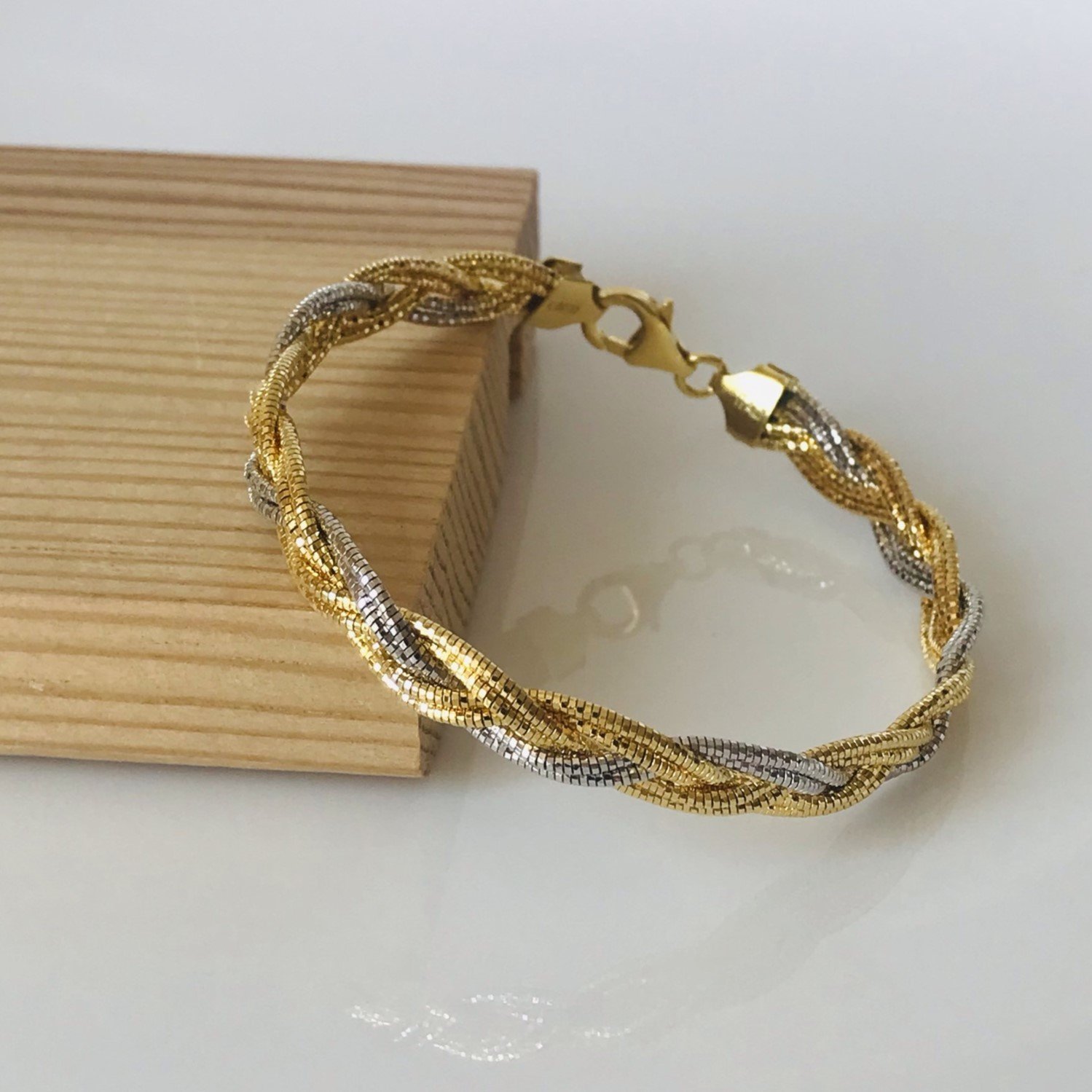 Örgü Model Gümüş Zincir Bileklik