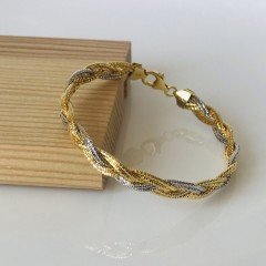 Örgü Model Gümüş Zincir Bileklik