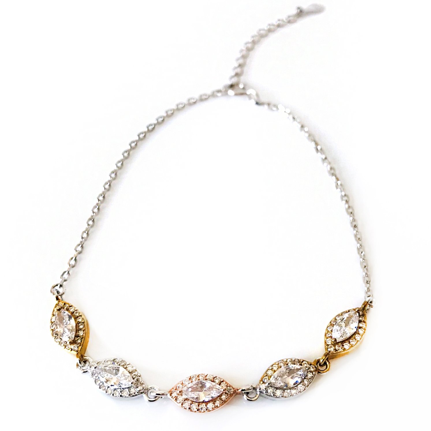 Taşlı Damla Model Gümüş Bileklik