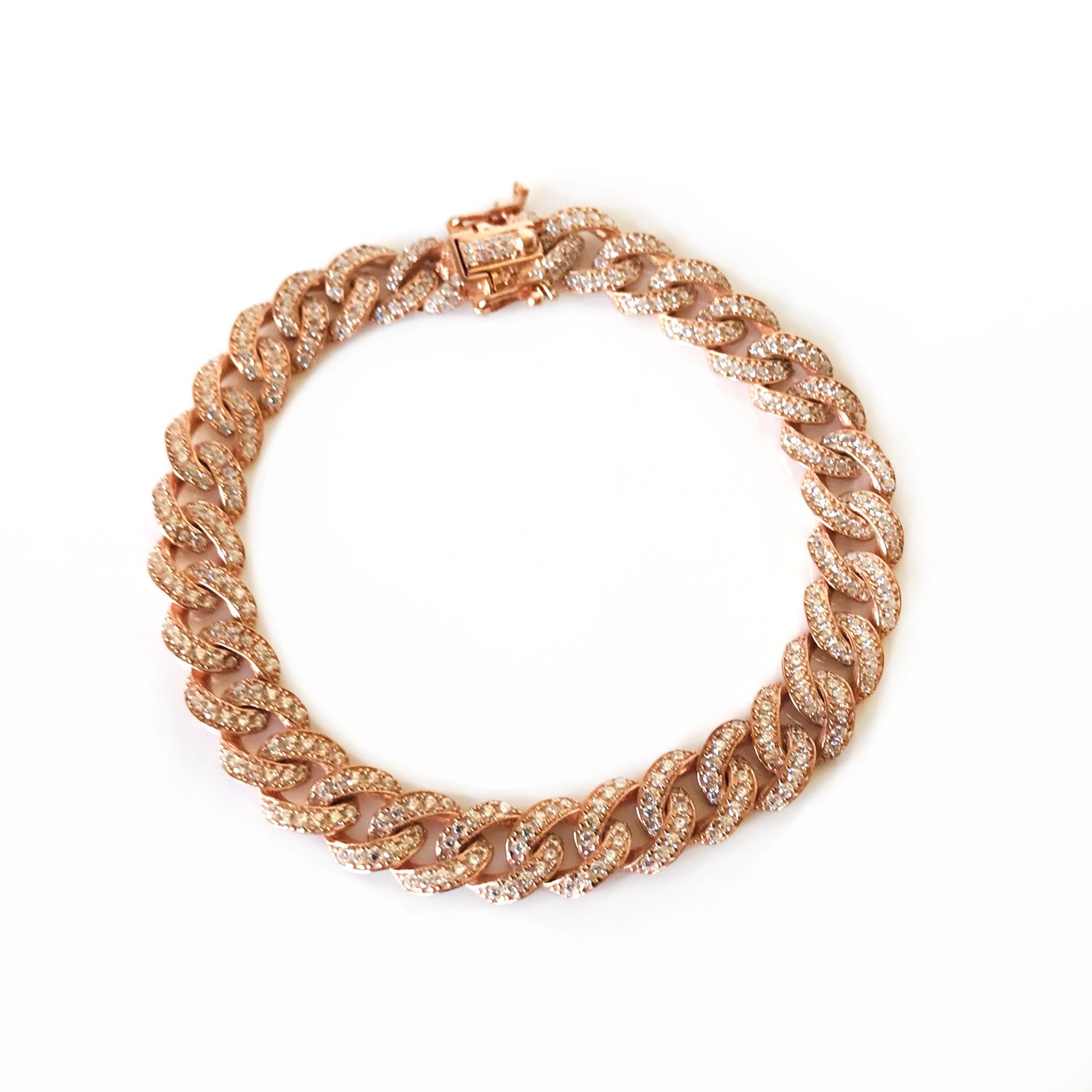 Taşlı Gümüş Zincir Bileklik