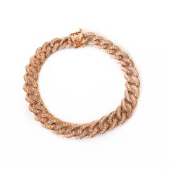 Taşlı Gümüş Zincir Bileklik