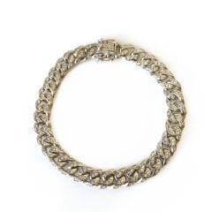 Taşlı Gümüş Zincir Bileklik