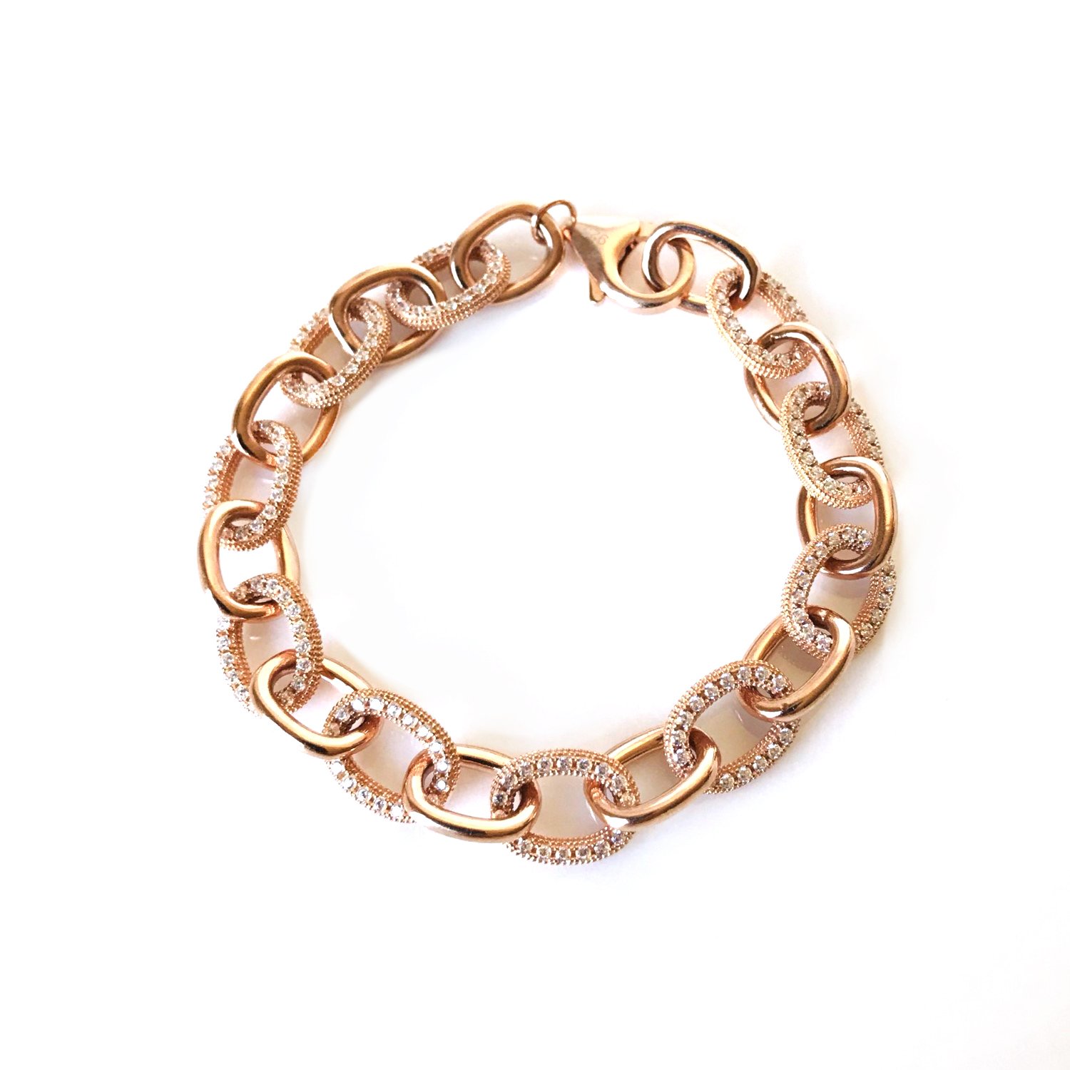 Taşlı Gümüş Zincir Bileklik