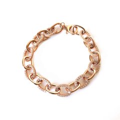 Taşlı Gümüş Zincir Bileklik