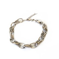 Taşlı Gümüş Zincir Bileklik