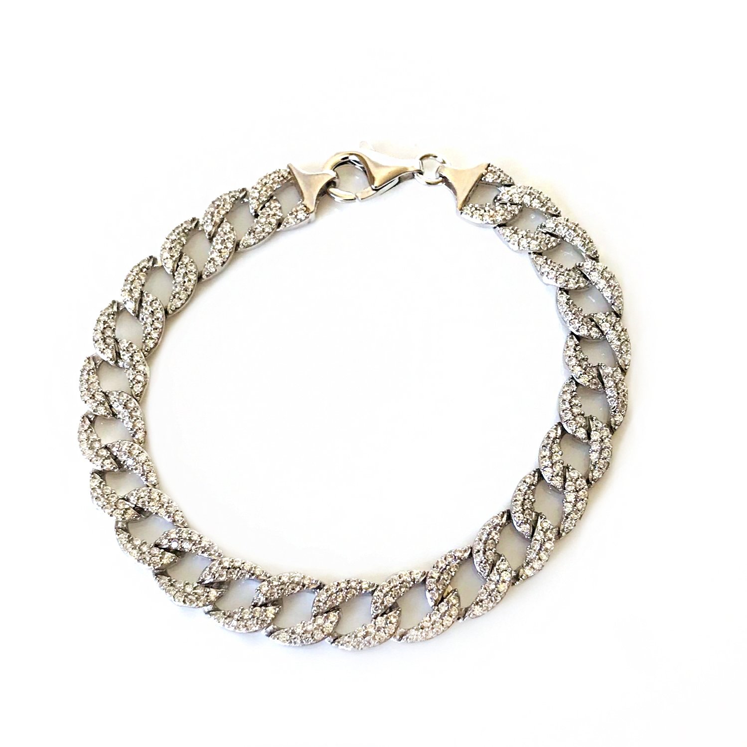 Taşlı Gümüş Zincir Bileklik