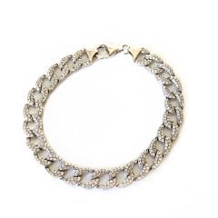 Taşlı Gümüş Zincir Bileklik