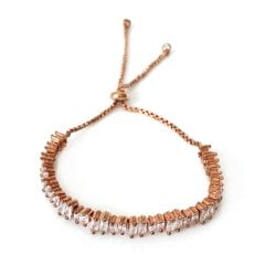 Montür Taşlı Asansörlü Gümüş Bileklik