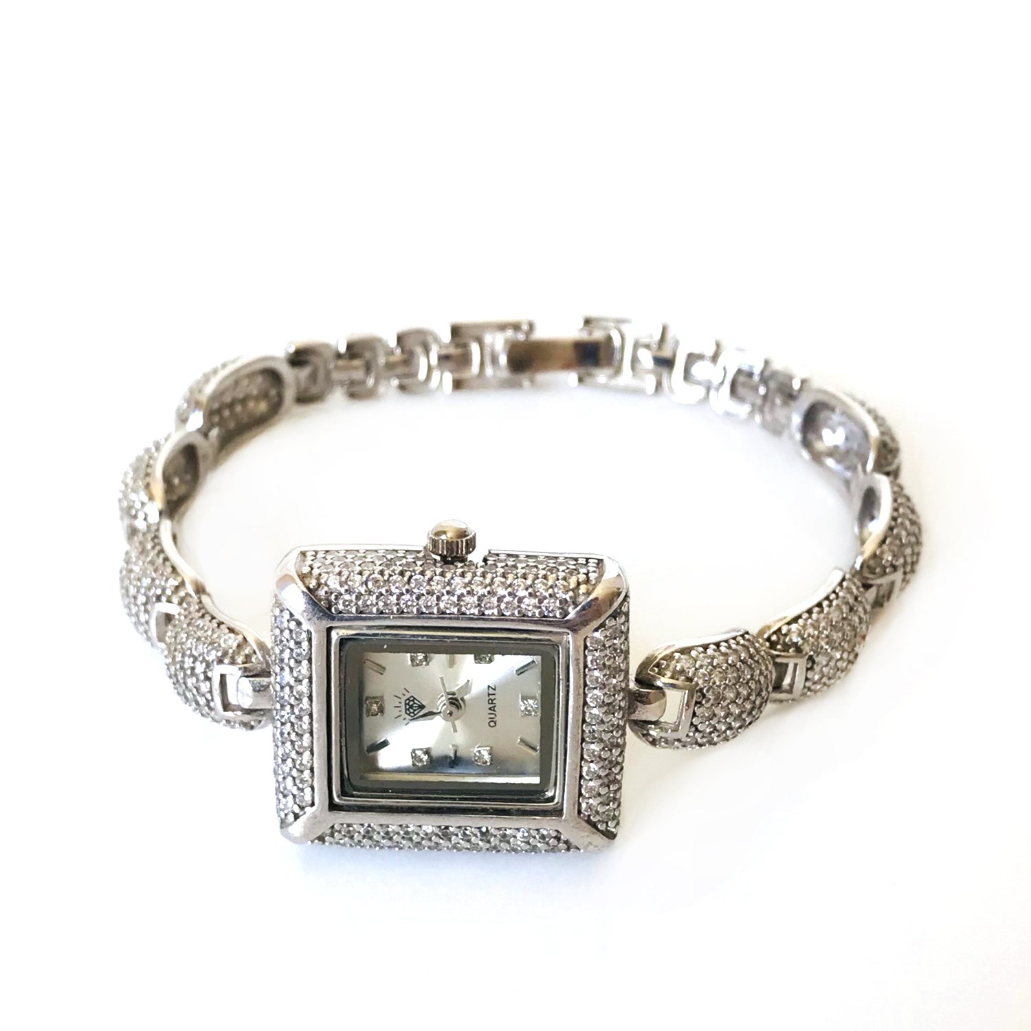 Taşlı Kare Gümüş Saat