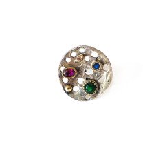 Renkli Taşlı Gümüş Yüzük