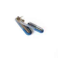 Turkuaz Taşlı Uzun Gümüş Küpe