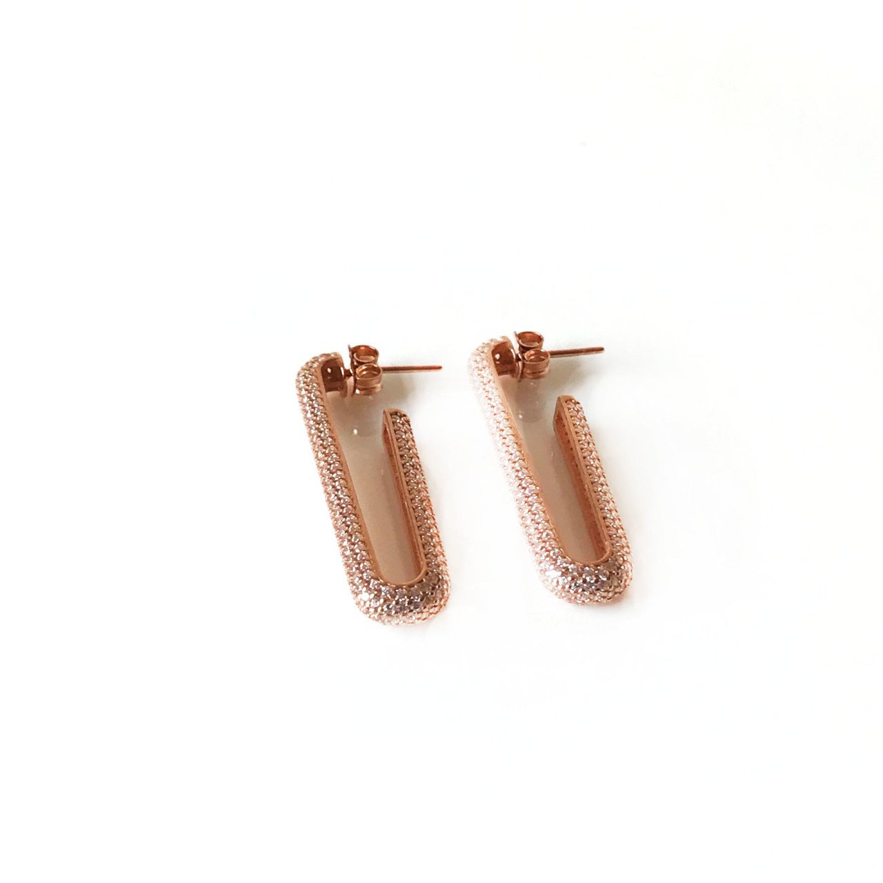 Taşlı Uzun Gümüş Küpe